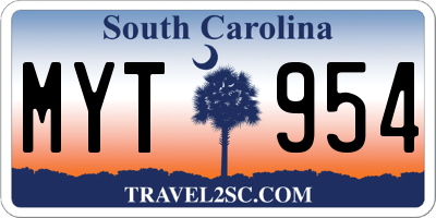 SC license plate MYT954