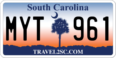 SC license plate MYT961