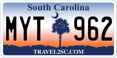 SC license plate MYT962