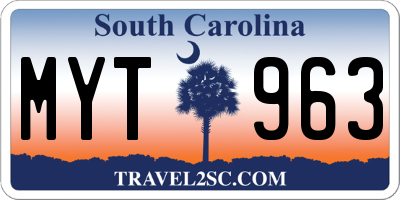 SC license plate MYT963