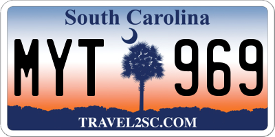 SC license plate MYT969