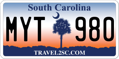 SC license plate MYT980