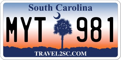 SC license plate MYT981