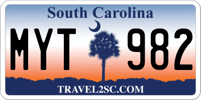 SC license plate MYT982