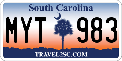 SC license plate MYT983