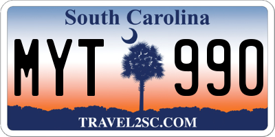 SC license plate MYT990