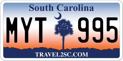 SC license plate MYT995