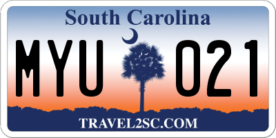 SC license plate MYU021
