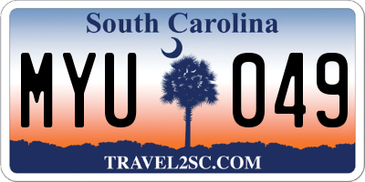 SC license plate MYU049