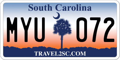 SC license plate MYU072