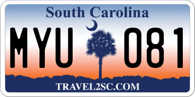 SC license plate MYU081