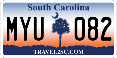 SC license plate MYU082