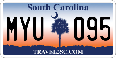 SC license plate MYU095