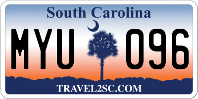 SC license plate MYU096