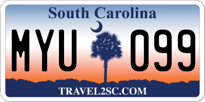 SC license plate MYU099
