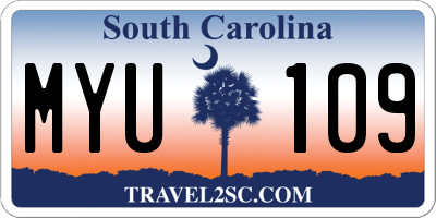 SC license plate MYU109