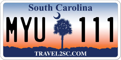 SC license plate MYU111
