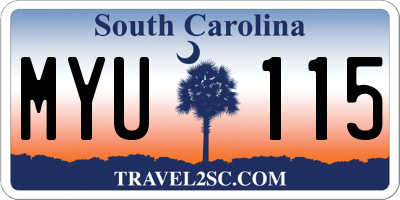 SC license plate MYU115