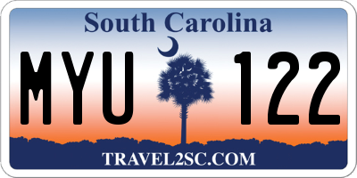 SC license plate MYU122