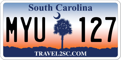 SC license plate MYU127