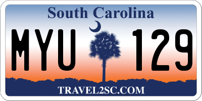 SC license plate MYU129