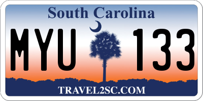 SC license plate MYU133