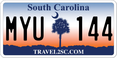 SC license plate MYU144