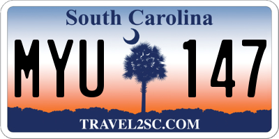 SC license plate MYU147