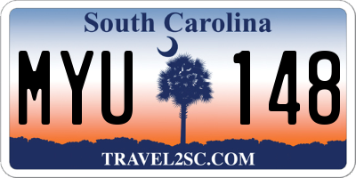 SC license plate MYU148