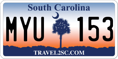 SC license plate MYU153