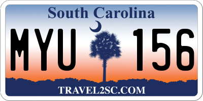 SC license plate MYU156