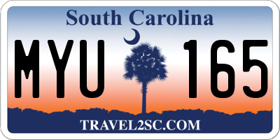 SC license plate MYU165