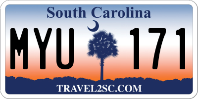 SC license plate MYU171