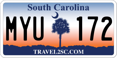 SC license plate MYU172