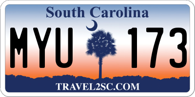 SC license plate MYU173