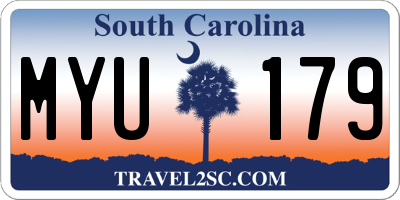 SC license plate MYU179