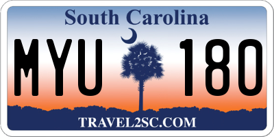 SC license plate MYU180