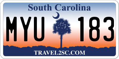 SC license plate MYU183