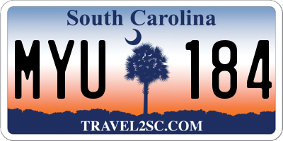 SC license plate MYU184
