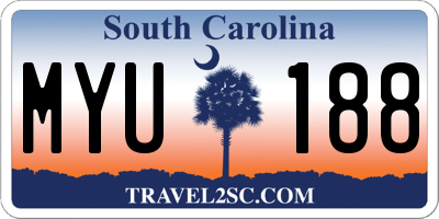 SC license plate MYU188