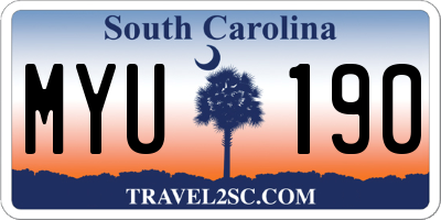 SC license plate MYU190