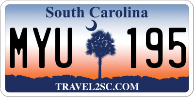 SC license plate MYU195