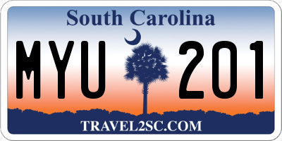SC license plate MYU201