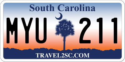 SC license plate MYU211