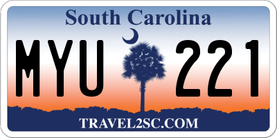 SC license plate MYU221