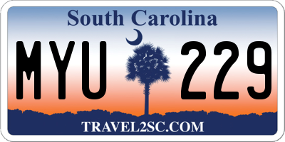 SC license plate MYU229
