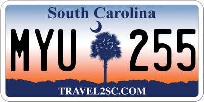 SC license plate MYU255