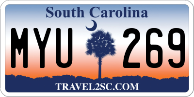 SC license plate MYU269