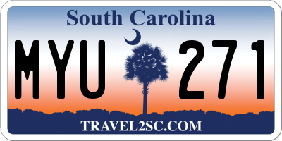 SC license plate MYU271
