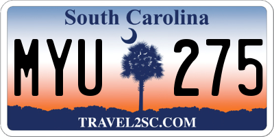 SC license plate MYU275